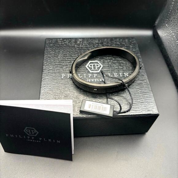 Philipp Plein PJ7AA17BL Mens Black Stainless Steel Hexagon Bracelet NIBWT - Picture 4 of 17